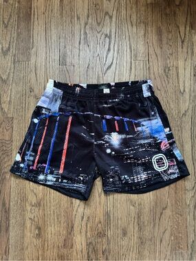 Overtime Men's Black Athletic Shorts with MSG NY Graphic